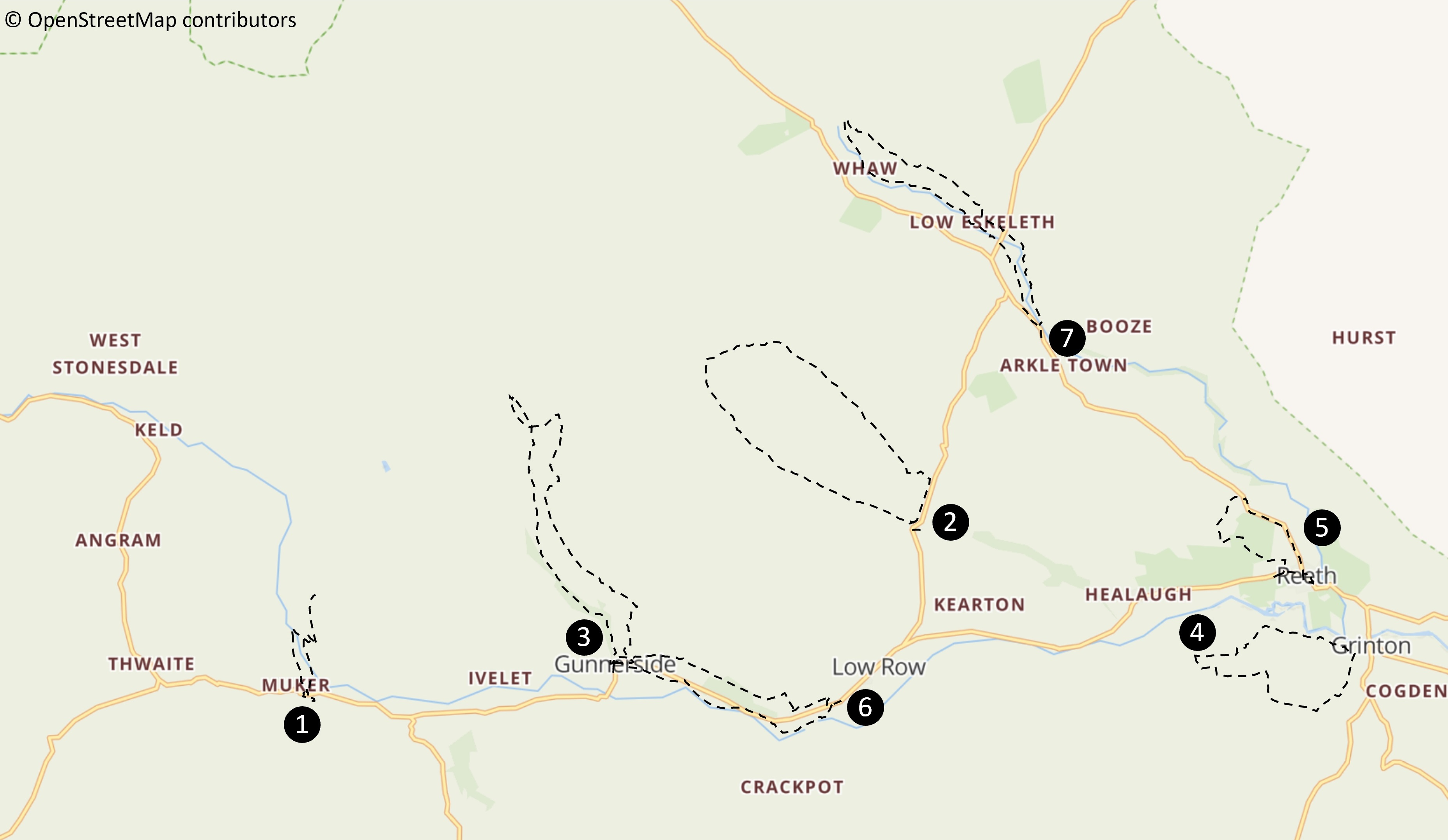 Swaledale Walk Map